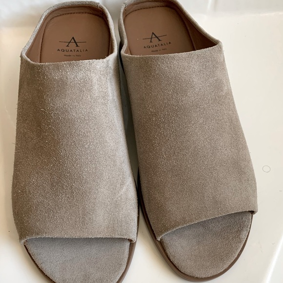 Aquatalia Anne Ecru Slide Suede NWOT - Picture 3 of 8